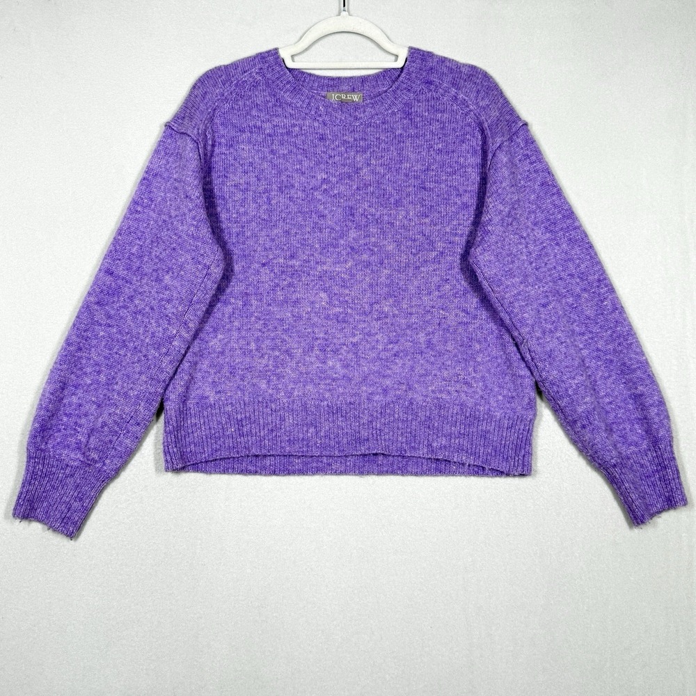 J Crew Sweater Women Medium Relaxed Pullover Sweater Wool Alpaca Boxy Marl‎ Knit